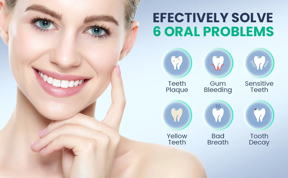 Sejoy JS10-1 Electric Sonic Toothbrush with 10 pcs Replacement Heads Rechargeable Waterproof Electronic Tooth Brushes