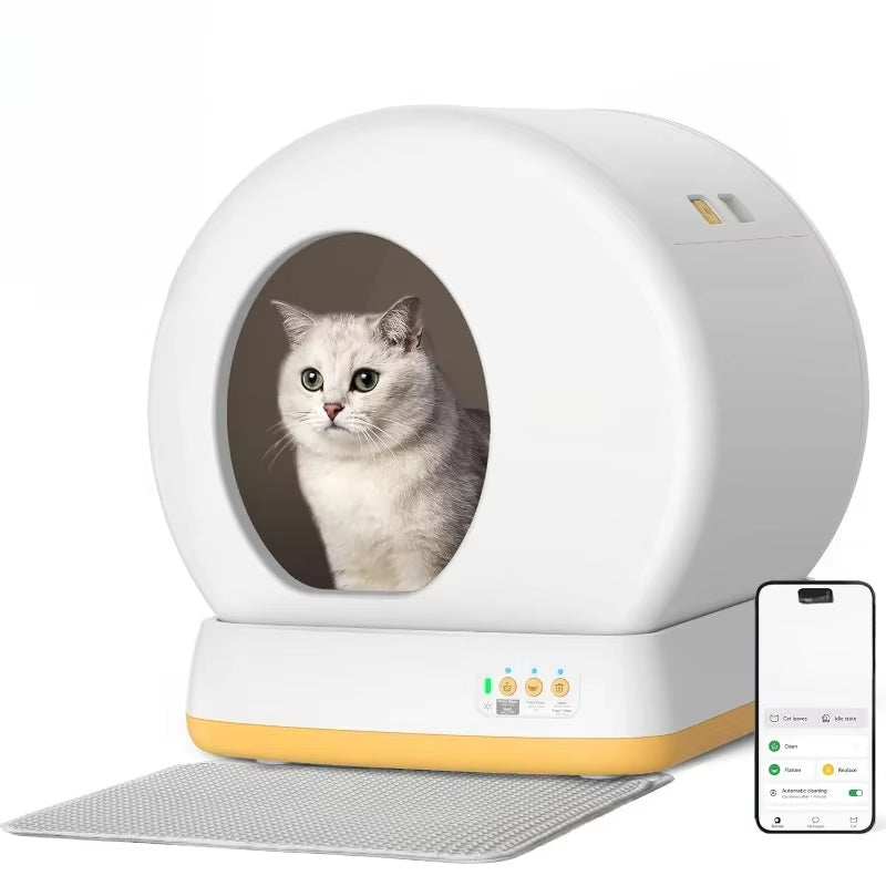 Hot Sell.Self-Cleaning Cat Litter Box, Advanced Safety System Automatic Cat Litter Box Perfect for Multi Cats.Free Shipping.