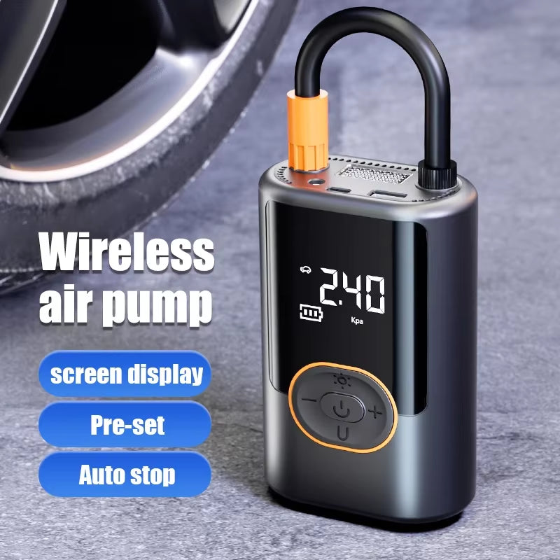 Wireless Car Inflator Pump Mini Portable Air Pump Fast Inflation Boost Electric Air Compressor for Motorcycle Bicycle Ball