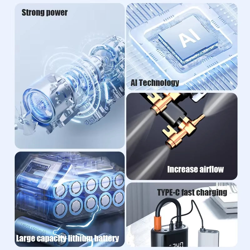 Wireless Car Inflator Pump Mini Portable Air Pump Fast Inflation Boost Electric Air Compressor for Motorcycle Bicycle Ball