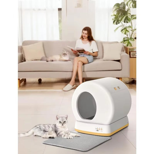 Hot Sell.Self-Cleaning Cat Litter Box, Advanced Safety System Automatic Cat Litter Box Perfect for Multi Cats.Free Shipping.
