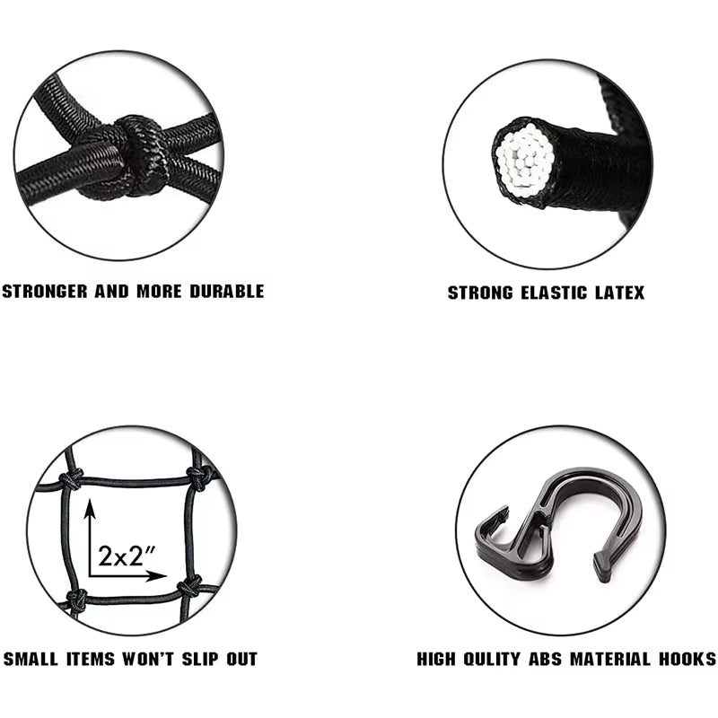 40X40Cm Universal Motorcycle Luggage Net Helmet Holder Mesh Storager Elastic Fuel Tank Net for Bike Cargo Organizer Nets