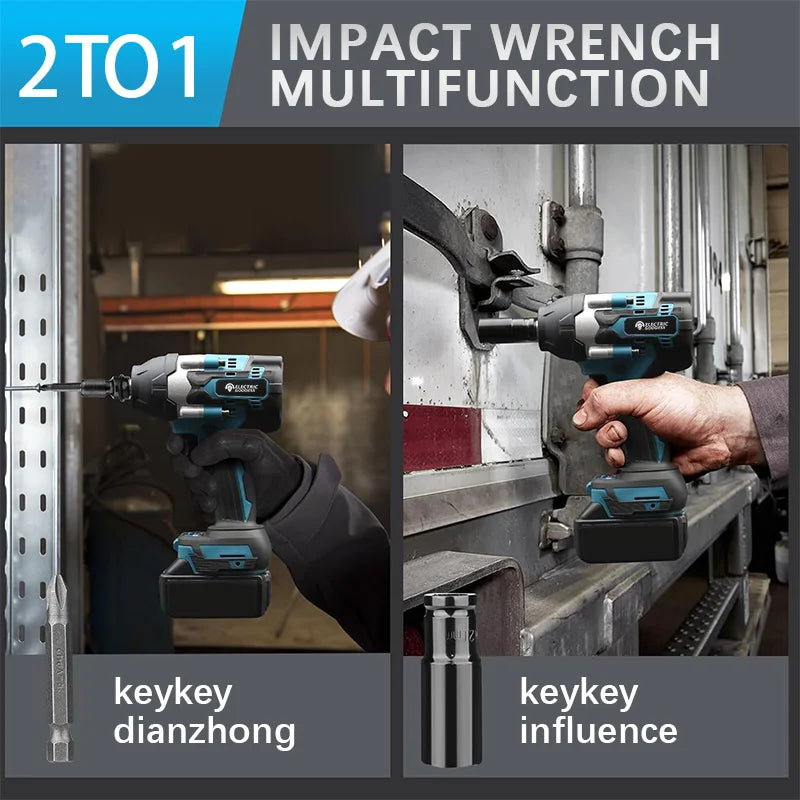 1800NM Cordless Electric Impact Wrench Compact Model Brushless Motor Lithium Electric Drive For 21V Makita Battery Pin