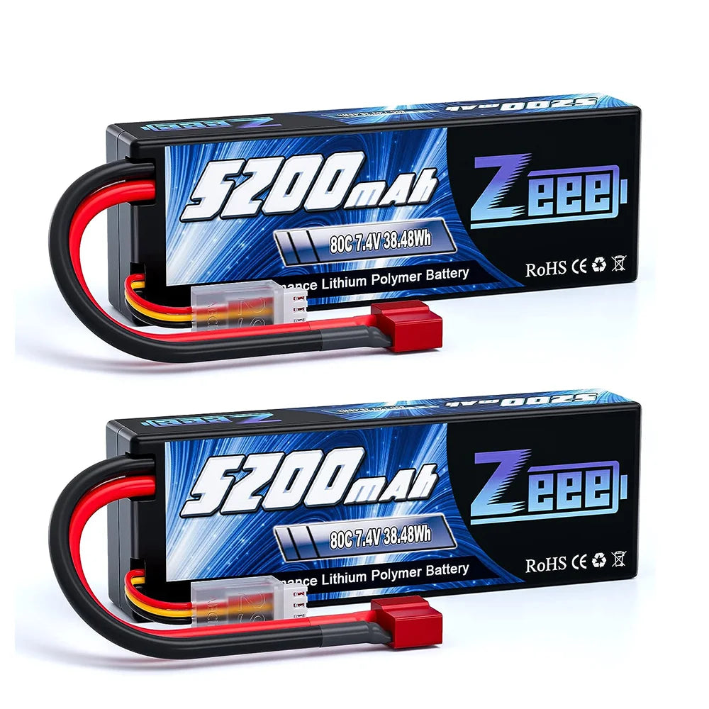 1/2pcs Zeee 2S 5200mAh Lipo Battery 80C With T/XT60/EC5/EC3 Plug RC Battery for RC Cars Truck Truggy Buggy Racing Hobby Parts