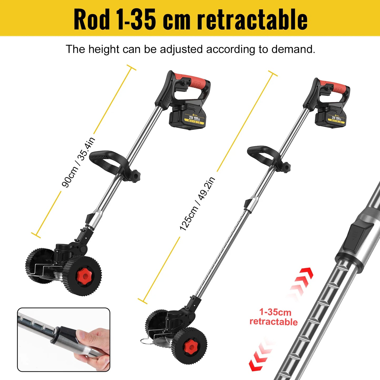 Conentool 24V Cordless Strimmer - Lawn Mower Garden Strimmers with 2 * 2000mAh Batteries and 15 Blades, Grass Trimmers