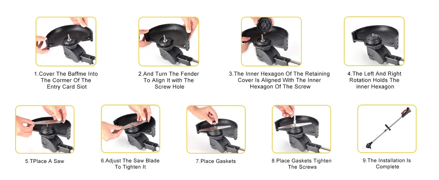 Conentool 24V Cordless Strimmer - Lawn Mower Garden Strimmers with 2 * 2000mAh Batteries and 15 Blades, Grass Trimmers