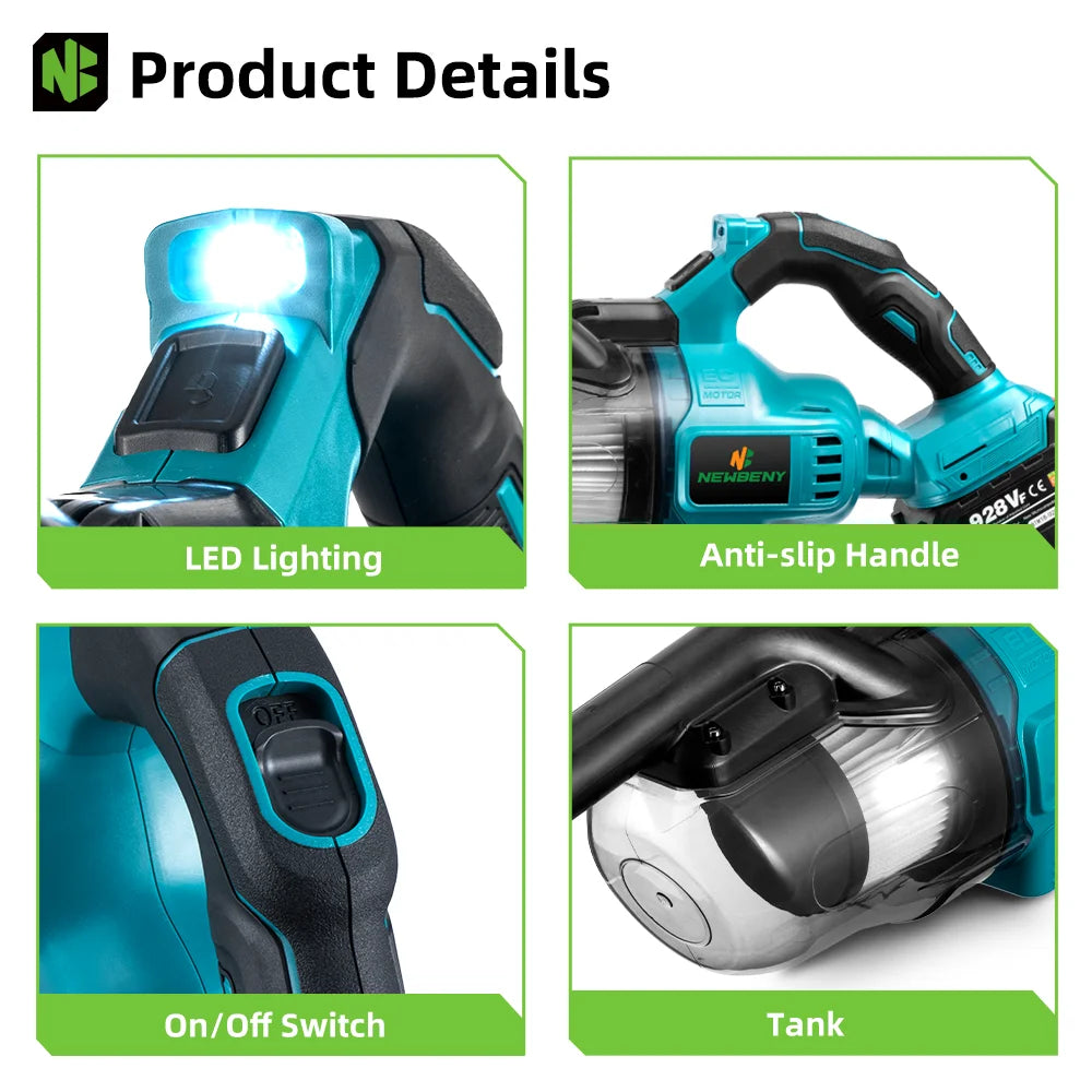 NEWBENY Electric Vacuum Cleaner Cordless Portable Efficient Household Industrial Construction Clean Tools For Makita Battery Pin