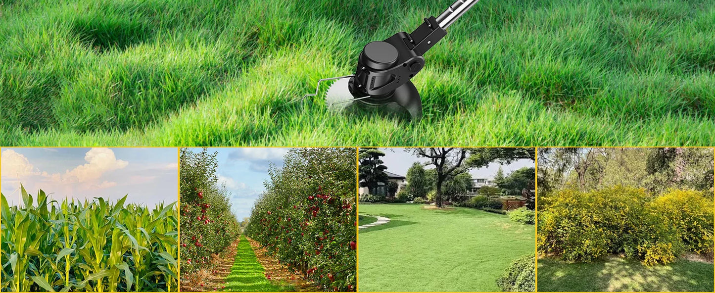 Conentool 24V Cordless Strimmer - Lawn Mower Garden Strimmers with 2 * 2000mAh Batteries and 15 Blades, Grass Trimmers
