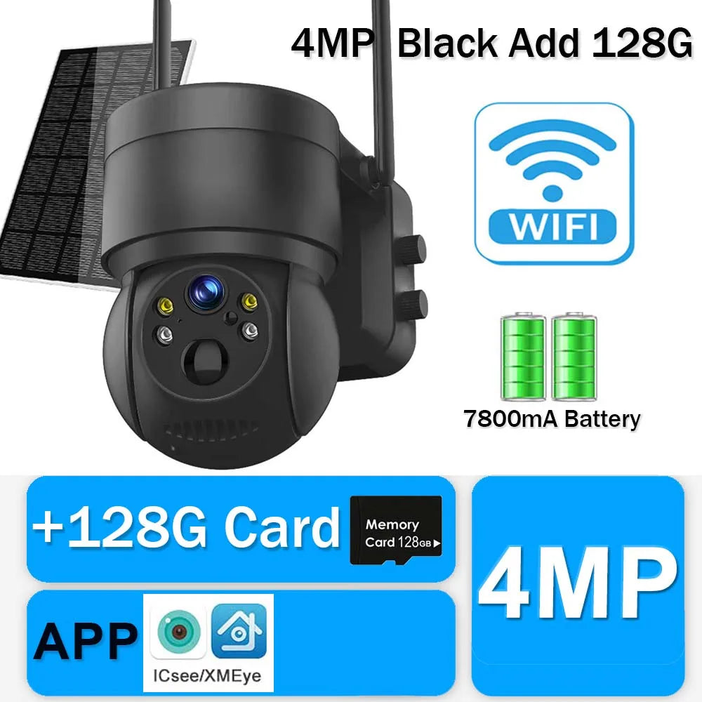 4MP Solar Camera Wifi Outdoor Wireless Home Security Camera with Solar Panel Human Detection PTZ CCTV Surveillance Camera Icsee