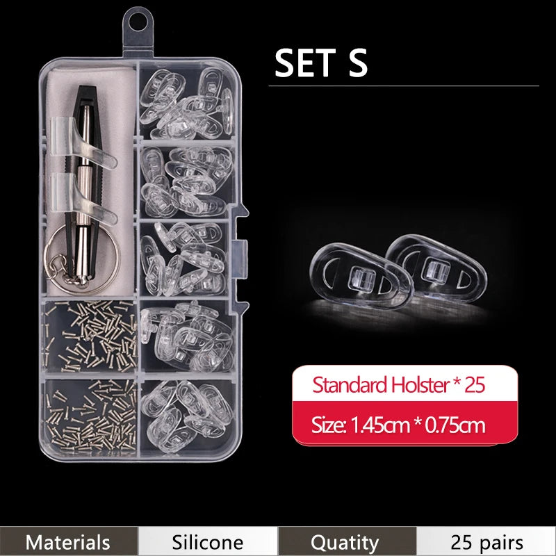 COLOUR_MAX  Silicone Nose Pads For Eyeglasses Soft Nose Pads For Glasses Sunglasses Screws For Glasses Repair Kit