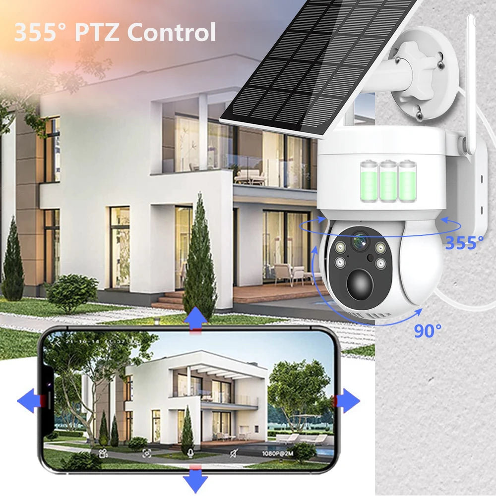 4MP Solar Camera Wifi Outdoor Wireless Home Security Camera with Solar Panel Human Detection PTZ CCTV Surveillance Camera Icsee