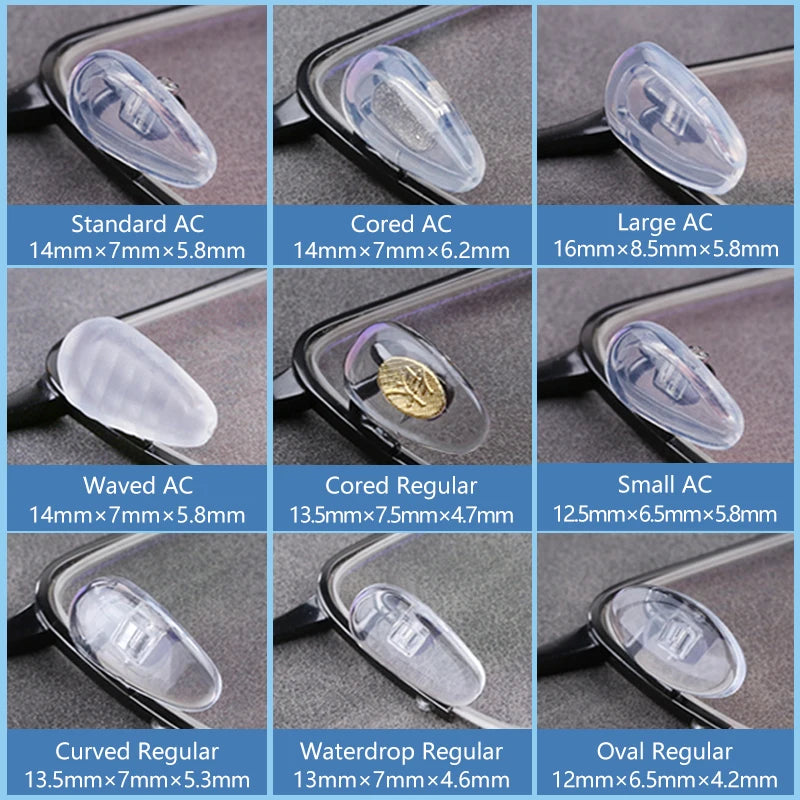 COLOUR_MAX  Silicone Nose Pads For Eyeglasses Soft Nose Pads For Glasses Sunglasses Screws For Glasses Repair Kit