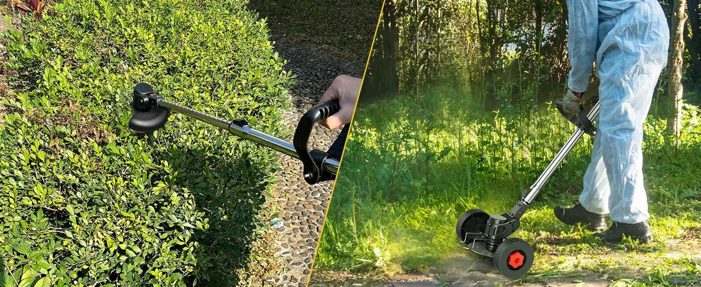 Conentool 24V Cordless Strimmer - Lawn Mower Garden Strimmers with 2 * 2000mAh Batteries and 15 Blades, Grass Trimmers