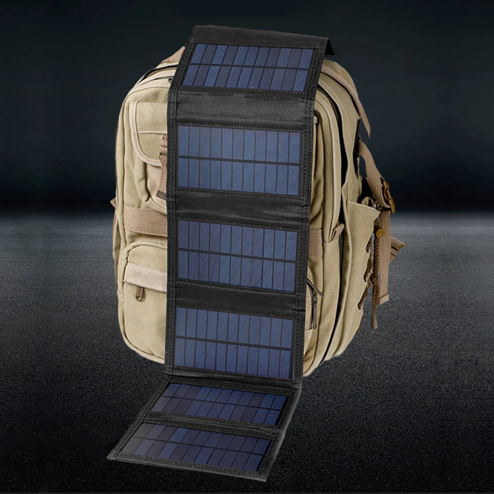 60W Portable Polysilicon Solar Panel Charger USB 5V DC Foldable Solar Panel For Phone Charge Power Bank For Hiking Camping