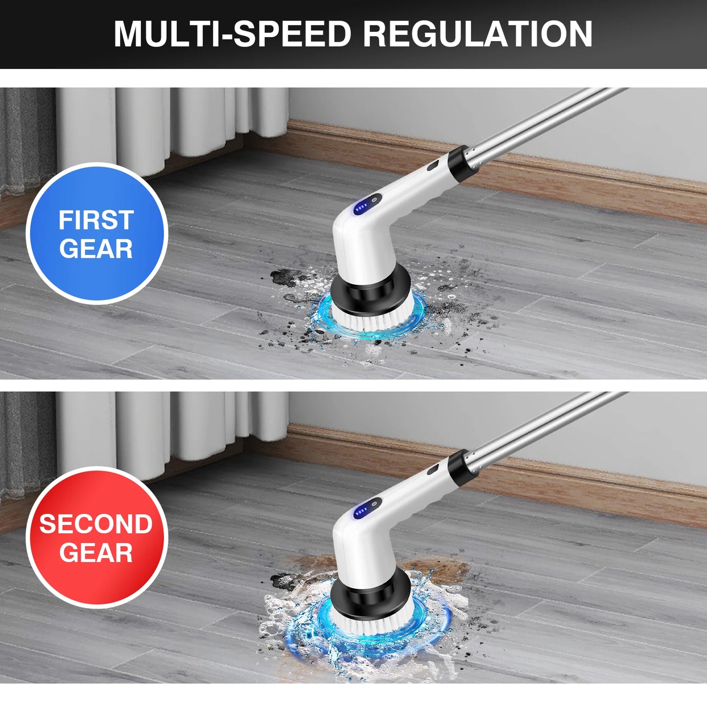 DayPlus Cordless Electric Cleaning Brush 10-in-1 Multifunctional Spin Scrubber Kitchen Bathroom Cleaning Brush Rotary Cleaner