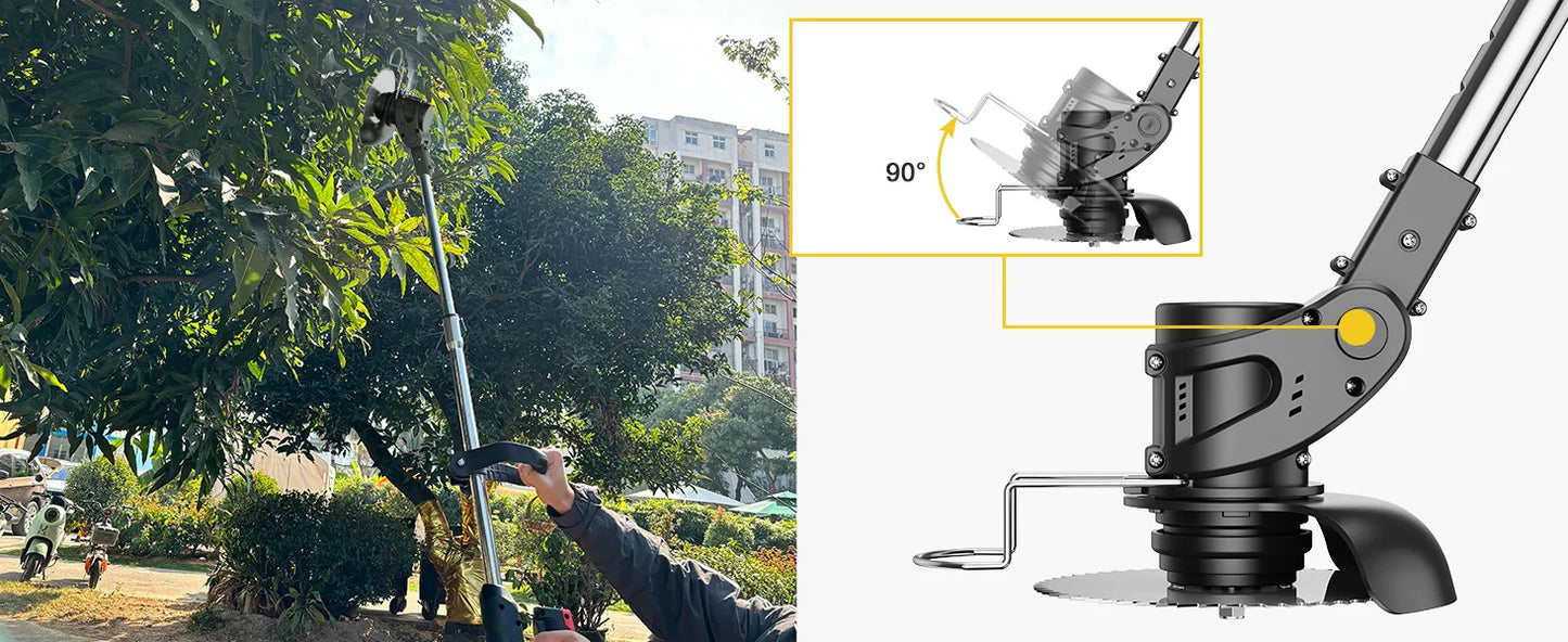 Conentool 24V Cordless Strimmer - Lawn Mower Garden Strimmers with 2 * 2000mAh Batteries and 15 Blades, Grass Trimmers