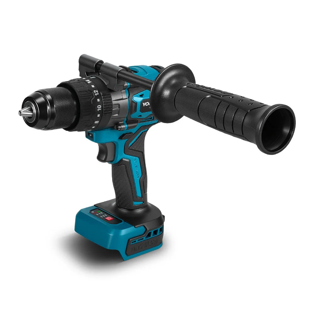 YOFIDRA 900N.m 20+3 Torque Brushless Electric Impact Drill 13MM Cordless Screwdriver Drilling Power Tool For Makita Battery Pin