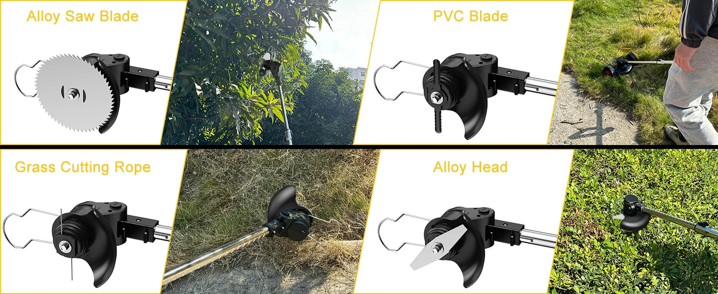 Conentool 24V Cordless Strimmer - Lawn Mower Garden Strimmers with 2 * 2000mAh Batteries and 15 Blades, Grass Trimmers