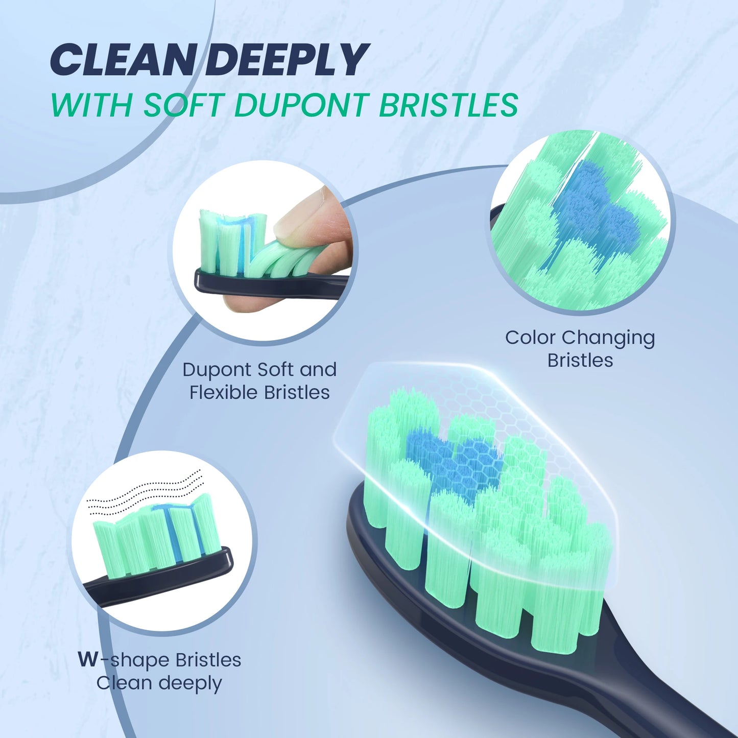 Sejoy JS10-1 Electric Sonic Toothbrush with 10 pcs Replacement Heads Rechargeable Waterproof Electronic Tooth Brushes