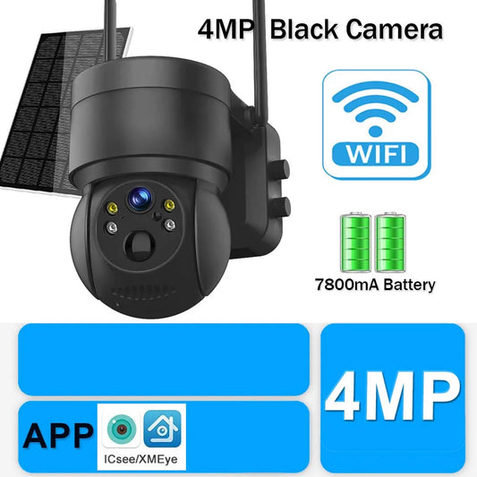 4MP Solar Camera Wifi Outdoor Wireless Home Security Camera with Solar Panel Human Detection PTZ CCTV Surveillance Camera Icsee