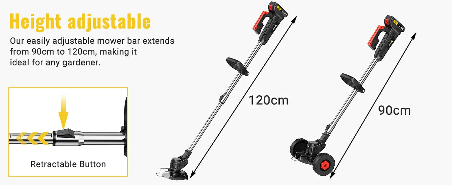 Conentool 24V Cordless Strimmer - Lawn Mower Garden Strimmers with 2 * 2000mAh Batteries and 15 Blades, Grass Trimmers