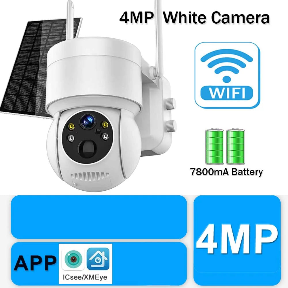 4MP Solar Camera Wifi Outdoor Wireless Home Security Camera with Solar Panel Human Detection PTZ CCTV Surveillance Camera Icsee