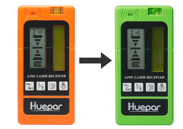 Huepar 903CG Set 12 3D Cross Lines Laser Level Osram Green Laser Beam Self-Leveling 360 Vertical Horizontal with Receiver Tripod