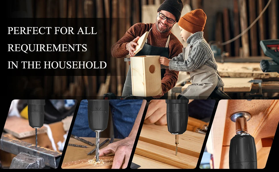 21V Cordless Drill,Electric Screwdriver Tools Kit with 25+1 Torque Setting,2 Variable Speed,29PCS Accessories,LED Work Light