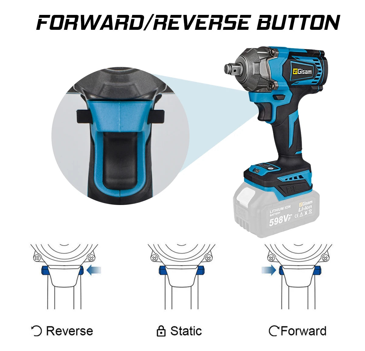 1200N.M Brushless Electric Impact Wrench 1/2 Inch Cordless Wrench Screwdriver Power Tools Without Battery For Makita 18V Battery