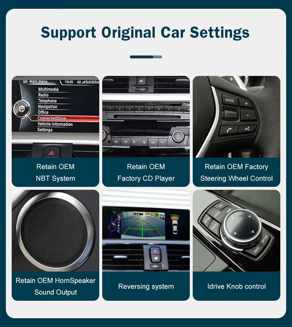 10.25'12.3' Wireless CarPlay Android Auto Multimedia Display Screen For BMW 1 2 3 4 Series F20 F21 F22 F30 F31 F32 F33