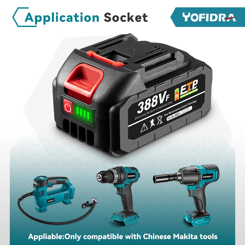 YOFIDRA 26MM Brushless Electric Hammer Drill Multifunctional Rotary Cordless Rechargeable Power Tools For Makita Battery Pin