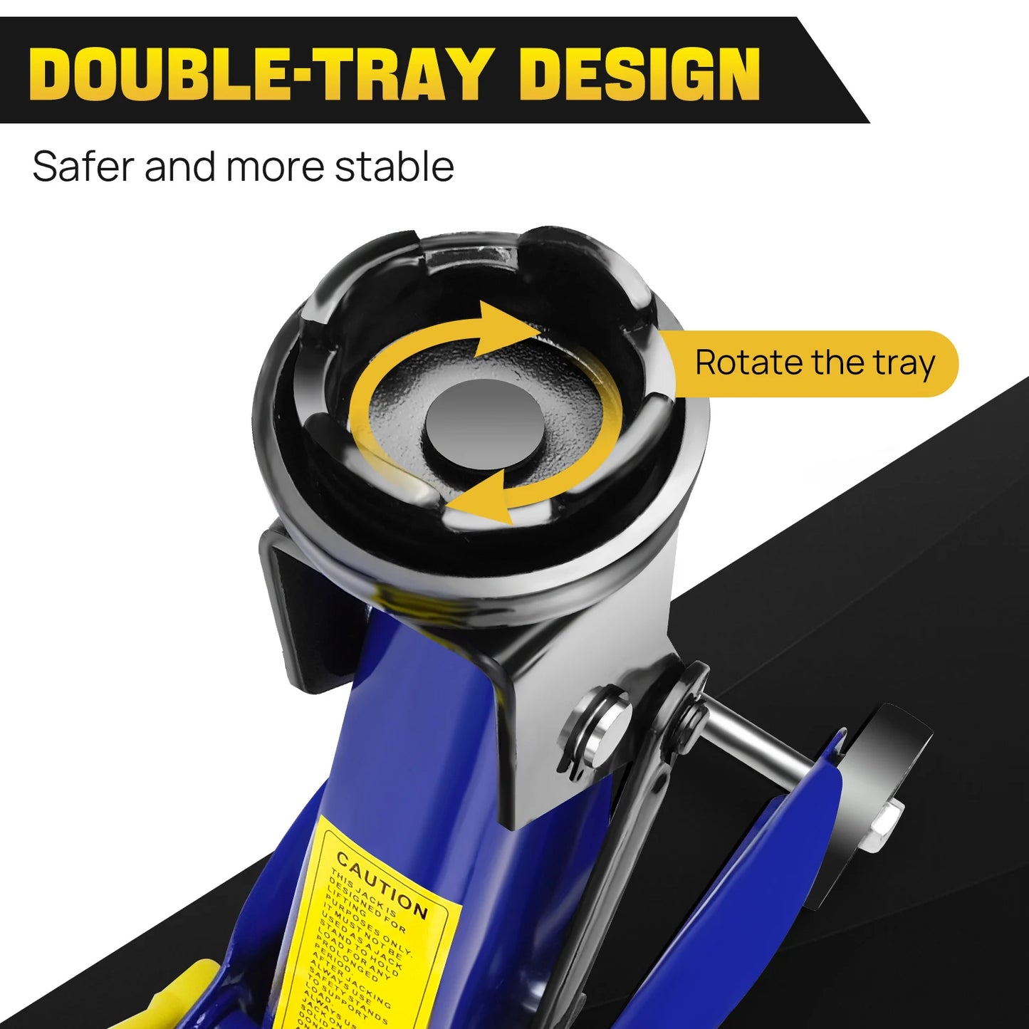 DayPlus 2Tonne Hydraulic Trolley Steel Jack,Flat Lifting Height 135-320 mm,360° Wheels Car Lifter, Axle Stand for Home,Workshop