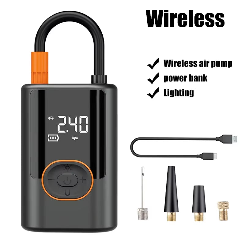 Wireless Car Inflator Pump Mini Portable Air Pump Fast Inflation Boost Electric Air Compressor for Motorcycle Bicycle Ball